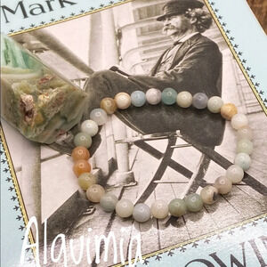 6 rainbow Amazonite beaded bracelet/Aquarius Virgo protection jewelry